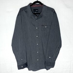 Hurley Charcoal Grey Long Sleeve Casual Button Down Shirt XXL